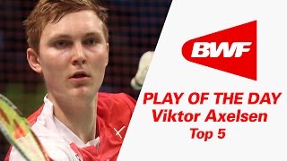 Viktor Axelsen  Top 5  Badminton  Play Of The Day [upl. by Nylirehs856]