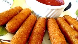 How To Make Frozen Mozzarella Sticks  VERY EASY [upl. by Eynaffit]