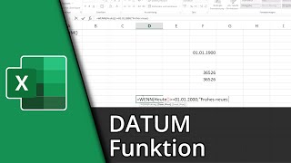 Excel Datum Funktion  DATUM ✅ Tutorial [upl. by Nilerual395]