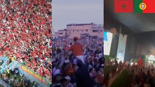 Crazy Morocco Fan Reactions To Win Against Portugal [upl. by Azilef]