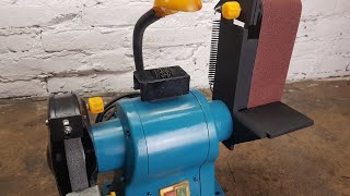 Belt sander with a bench grinder [upl. by Ecidnak]