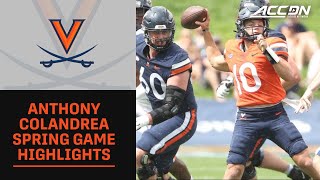 Virginia QB Anthony Colandrea 2023 Spring Game Highlights [upl. by Enorej]