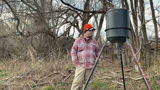 Deer feeder set up Cheap and easy way to discourage raccoons [upl. by Evangeline8]