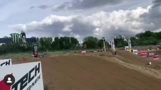 Arminas Jasikonis crash mxgp mantova 2020 [upl. by Neehs]