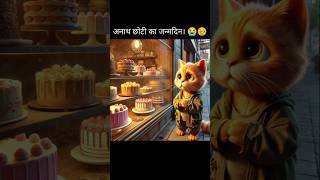 अनाथ छोटी का जन्मदिन।🥹 Little cat aicat story cute cat aiart [upl. by Hayalat]