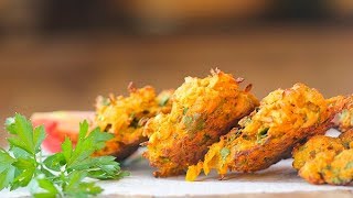 Baked Pakora Indian Vegan Food healthy alternative to the deep fried version [upl. by Bigner454]