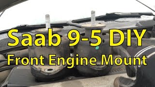 Saab 95 DIY Front Engine Mount Replacement  Trionic Seven [upl. by Arutnev508]