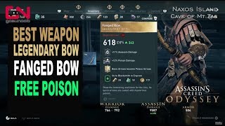 Assassins Creed Odyssey Best Early Legendary Bow  Fanged Bow Location amp Showcase [upl. by Atikin664]