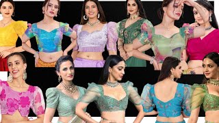 Organza Blouse Designs New  Organza Saree Blouse Designs  Organza Blouse Backneck Design trending [upl. by Azriel]