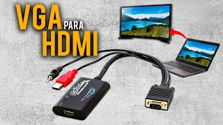 Conversor VGA para HDMI  Funciona mesmo Assista o review [upl. by Ganny]