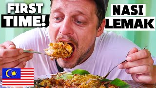 First Time Trying Nasi Lemak  Malaysia’s Famous Dish [upl. by Narret254]