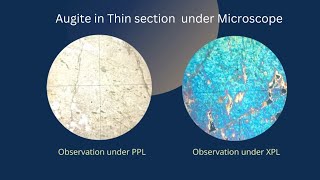 Augite pyroxene Thin section under microscope  Optical properties of a heavy mineral Mineralogy [upl. by Behl789]