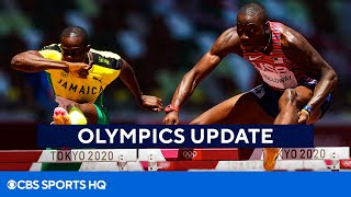 2020 Olympics USA falls short of Gold in Mens 110 hurdles after massive upset  CBS Sports HQ [upl. by Rotceh]