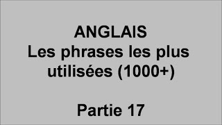 Débutants cours danglais 1000 phrases les plus utilisées  pt17 [upl. by Enyrhtac]