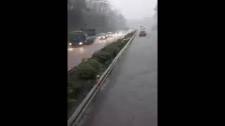 Maltempo sulla costa orientale siciliana allagamenti e frane sulla A18 MessinaCatania [upl. by Aicilev]