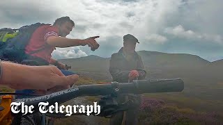 Mountain bikers bump into King Charles on Balmoral walk [upl. by Kcirdorb]