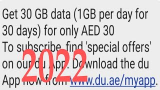 UAE du Internet offer full speed data package 30AED 30GB Data 30 dan [upl. by Dnana256]