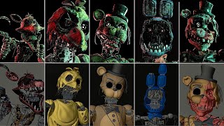 FNAF The Joy of Creation  All Animatronic Models BEHIND THE SCENES amp FULL BRIGHT Models Showcase [upl. by Lia]