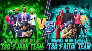 FREEFIRE  TWO SIDE GAMERS OFFICIAL TEAM RITIK VS TSG JASH  TSG ARMY GUILD VERSUS LIVE REACTION [upl. by Nodarb576]