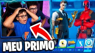 DEI O NOVO PASSE DE BATALHA PRO MEU PRIMINHO NO FORTNITE [upl. by Gonsalve526]