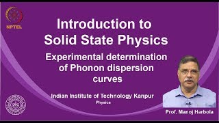 noc19ph02 Lecture 47Experimental determination of Phonon dispersion curves [upl. by Sonny]