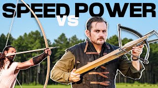 600lb Medieval Crossbow VS 165lb English Warbow [upl. by Sherm]