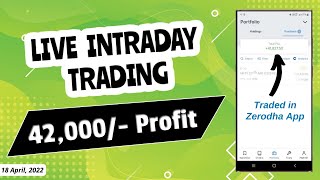 Live Intraday Trading  How to Trade on Zerodha Kite App [upl. by Harrington]