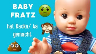 Puppe macht Kacka Aa  Windel wechseln  Baby wird gebadet [upl. by Cirtemed]