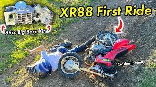 I Installed A 88cc Big Bore Kit On His Slow XR50 [upl. by Kwang450]