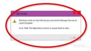 How To Fix Error Code1068 The Dependency Service Or Group Failed To Start Error Windows 1087 [upl. by Eriam]