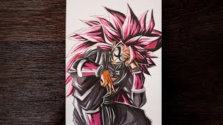 Drawing Goku Black Super Saiyan Rose 3 Unforseen Darkness  Dragon Ball Heroes [upl. by Nylirem]