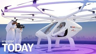 Dubais flying drone taxi service is lifting off  Engadget Today [upl. by Hultgren]