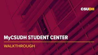 MyCSUDH Student Center  Walkthrough [upl. by Aiyotal]