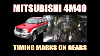 MITSUBISHI L200  4M40   TIMING MARKS ON GEARS [upl. by Stoddart270]