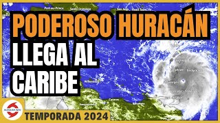 Huracán Beryl se mueve sobre las Antillas Menores Comienza su travesía por el Caribe [upl. by Jaffe395]