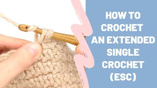 How to Crochet an Extended Single Crochet ESC Stitch — Stitch Tutorial [upl. by Hu]