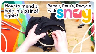 How to Mend a Hole in a Pair of Tights Repair Reuse Recycle with Snag [upl. by Genesa623]