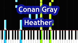 Conan Gray  Heather Piano Tutorial [upl. by Elatan]