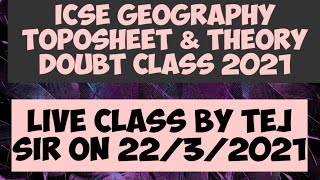 ICSE Geography Toposheet doubt class TejYourGuidingGuru [upl. by Salema]