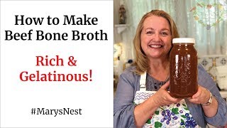 How to Make Rich amp Gelatinous Beef Bone Broth  Bone Broth Recipe [upl. by Alimat538]