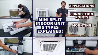 Mini Split Indoor Unit Types Explained 5 Types Applications Connection Points Mounting [upl. by Einatirb459]