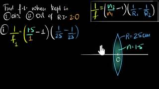 Solved example Lens makers formula  Class 12 India  Physics  Khan Academy [upl. by Mikal991]