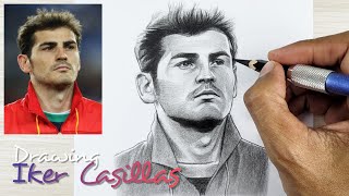 Drawing the legend Iker Casillas Spain Goalkeeper [upl. by Wilonah9]