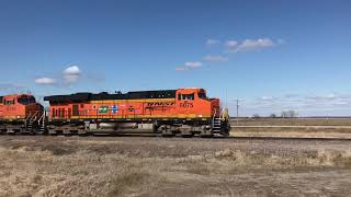 BNSF 6075 25th Anniversary locomotive in Breckinridge Minnesota [upl. by Fred]