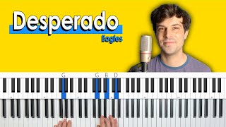 How To Play quotDesperadoquot by Eagles ACCURATE Piano Tutorial  Chord Chart [upl. by Vasily]