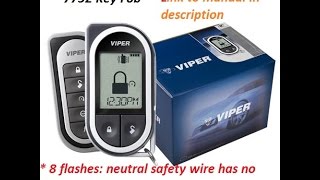 Viper Remote Start Error car alarm 5901 amp 7752 key fob [upl. by Arhat587]