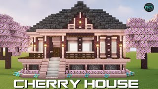 Building A CHERRY BLOSSOM HOUSE In Minecraft  TUTORIAL [upl. by Tiffany]