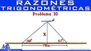 Razones trigonométricas  Solución de problemas  Ejemplo 10 [upl. by Eninaej]