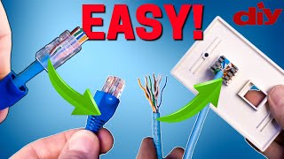 WIRING UP ETHERNET PLUGS THE EASY WAY AND KEYSTONE JACK INSTALL [upl. by Westley]