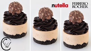 Ferrero Rocher Mini Cheesecakes with Nutella Ganache Perfect Make Ahead Dessert BEYOND Delicious [upl. by Stu]